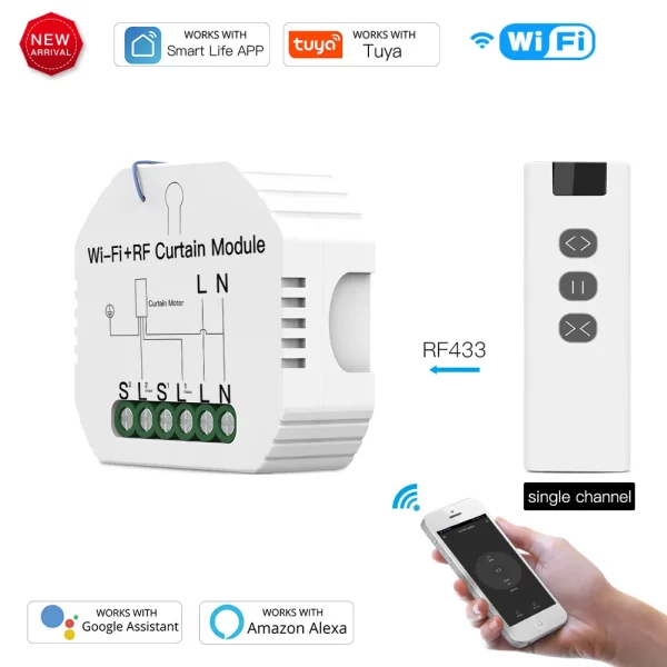Le Module de commutation intelligent WiFi RF433 de MOES est une solution efficace pour moderniser vos volets roulants classiques.